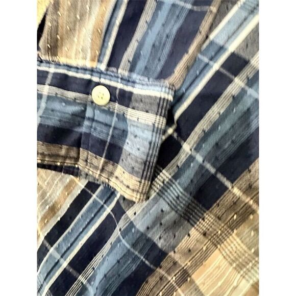 Baxter and wells  Blue Plaid Long Sleeve Button-Down Shirt Size‎ L - Picture 7 of 7